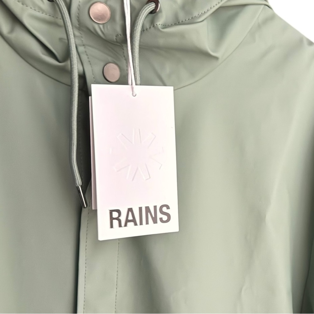 NWT Rains UNISEX Long Jacket W3 in Haze Green XL - Picture 7 of 8